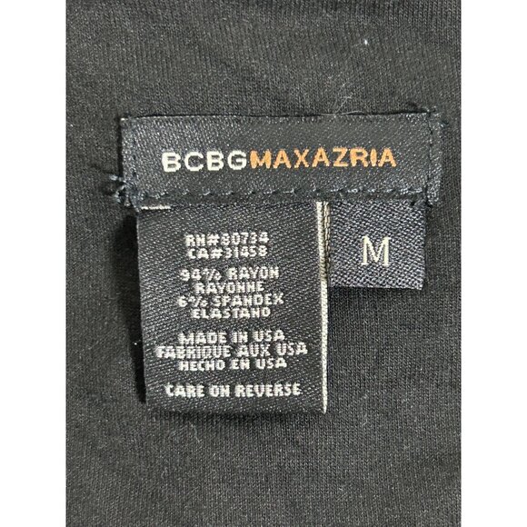 BCBGMaxAzria Women's Ruched Ruffle Sleeveless Top in Black - Sz M - Picture 4 of 5